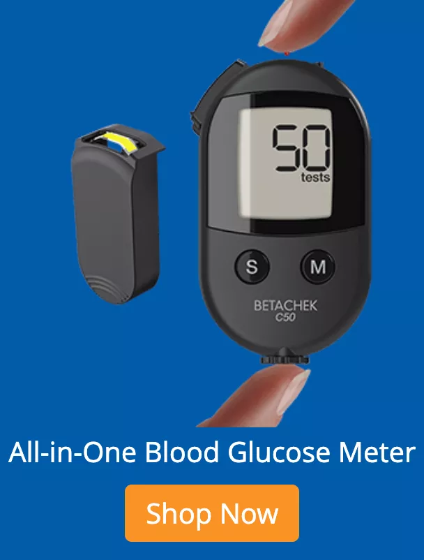 Shop Betachek C50 blood glucose meter starter pack at betachek.com/uk