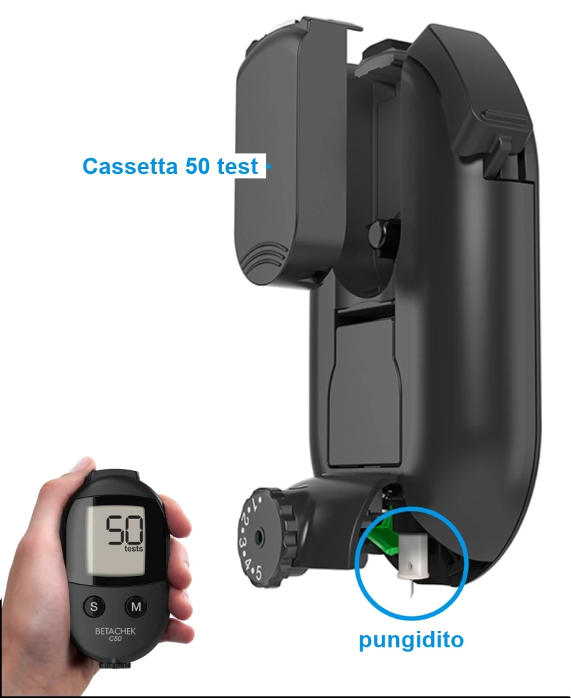 Betachek C50 misuratore di glicemia tutto-in-uno — mg/dL vs mmol/L