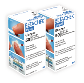 Betachek Visual blood glucose test strips (2 X 50 tests)